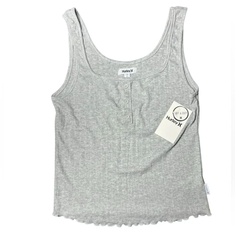 Hurley Women's Heather Gray Soft & Cozy Tank Top Size Large